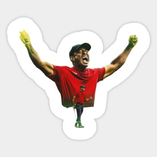 TIGER WOODS RED CELEBRATION Sticker